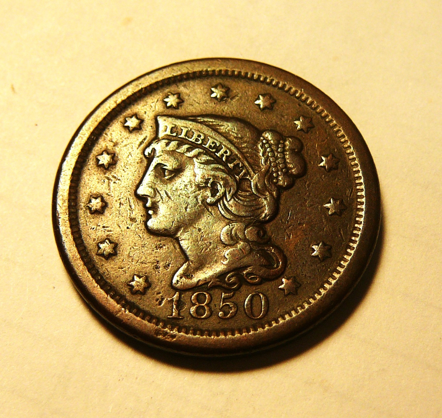 1850 large cent / Brothel Token 