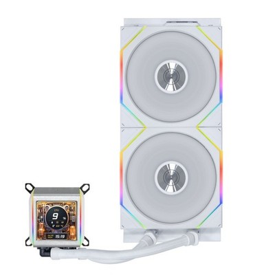 Lian Li Galahad II LCD 280mm AIO Asetek 8th Gen Liquid Cooler - 2 X 140mm RGB Fa