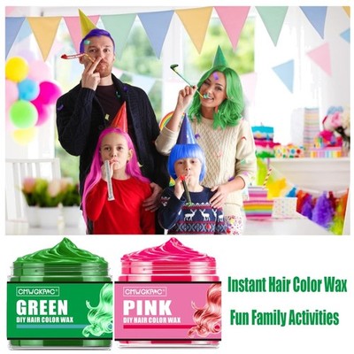4 Colors Temporary Hair Wax Kit - Easy Styling & Washing