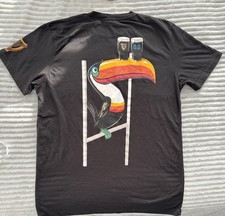 Guinness 00 T-shirt Toucan Rugby Beer Black Graphic Print Zero Men's Large