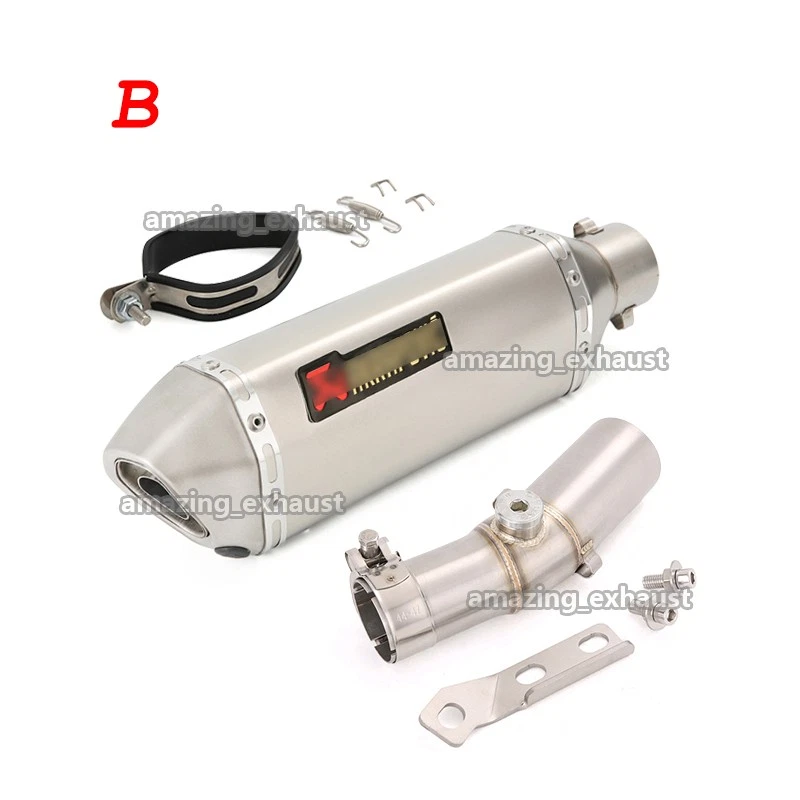 Slip For Kawasaki Ninja 650R EX650 2006-2011 Exhaust Mid Link Pipe 51mm Mufflers - Image 3 of 4