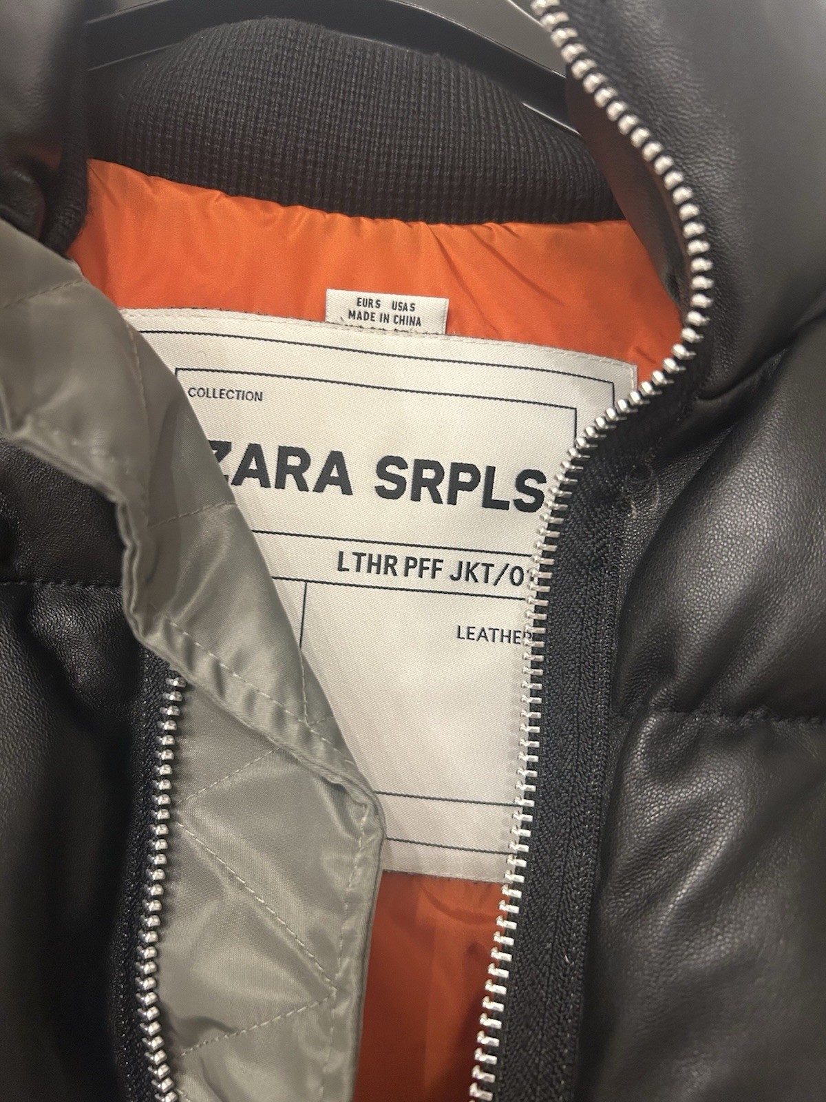 Zara SRPLS Leather Puffer Jacket Small NWT image 4