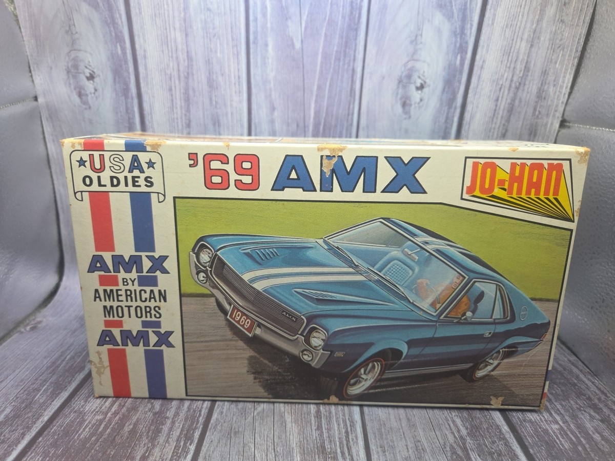 Vintage Jo-han 1969 AMX 1/25 Model Car Kit Unbuilt C-4369 AMC Rare 