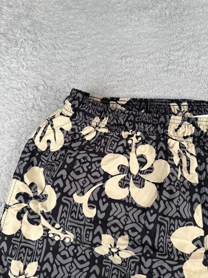 Bañador Sand N Sun Hombre Extra Grande Gris Beige Floral Hawaiano Forrado Nylon Foto 4 de 4