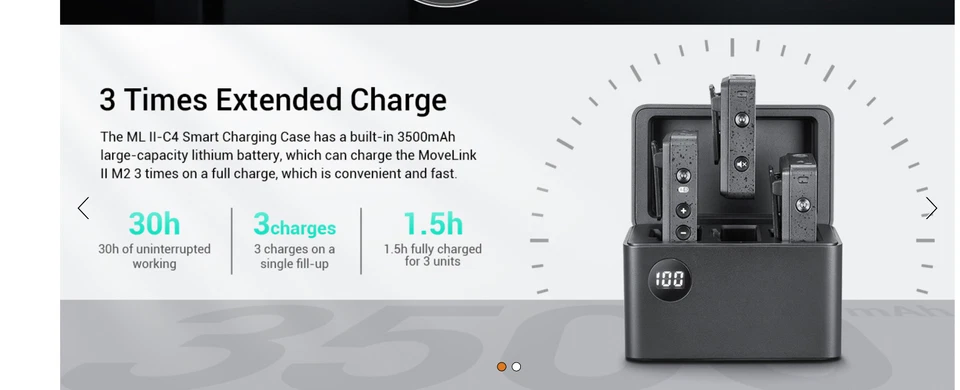 GODOX ML II-C4 MoveLink II Smart Charging Case, Buit-in Battery Charging Case Mo - Image 3 of 4