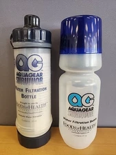 2 Aqua Gear Survivor Water Bottles- 18 oz. & 24 oz. Seychelle Water Filtration 