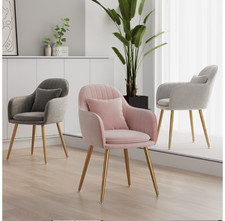 1/2/4 Dining Chair Velvet Padded Seat Armchair w/ Backrest Kitchen Lounge Cafe 