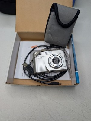 HP PhotoSmart M425v 5.0 MP Digital Camera Silver In box + Case + Manuals Tested