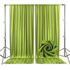 10ft x 10ft Olive Green Backdrop Curtains for Parties Fabric Satin Background...