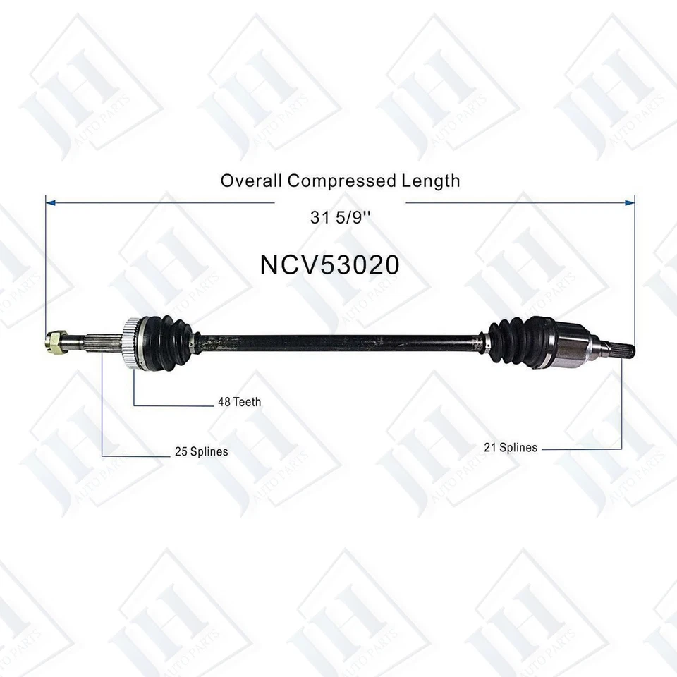 Par de ejes CV trasero izquierdo derecho original para Nissan Rogue Select 2008-2015 2,5 L Foto 2 de 4