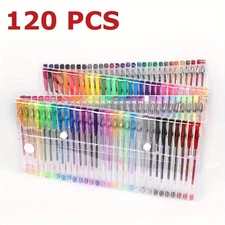 120 Colors Gel Pens, Colored Neon Glitter Pen For Student Art, Hobbyists