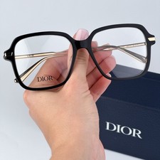 Dior Women Eyeglasses Shiny Black Demo Square GEMDIORO S5I CD50056I 001 1200 NEW