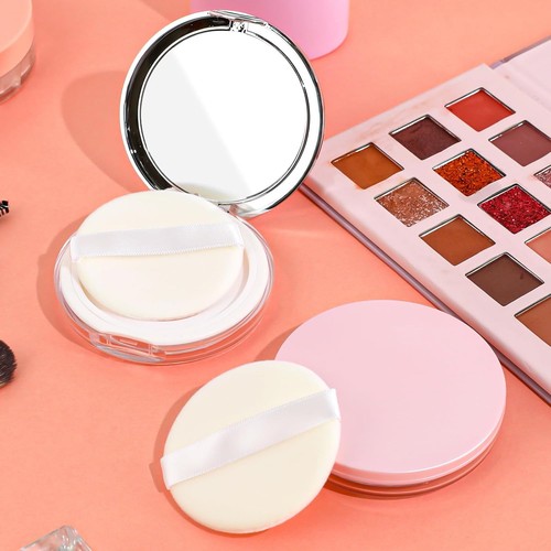 2 Pcs Loose Powder Container with Puff 0.17/0.7 oz Refillable Empty Pink - Picture 7 of 7