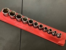 Snap On 11 Pc. 38 Drive Sae Shallow 6 Pt Socket Set - Magnetic Tray 14 - 78