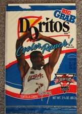 1996 DAVID ROBINSON USA DREAM TEAM 2.5oz DORITOS EMPTY GRAB BAG (FLAT) - NRMT