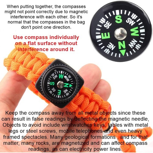 20 Pack Button Compass Mini Pocket Oil Filled for Kids 20mm, Black - 第 4/5 張圖片
