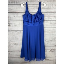 Eliza J Blue Babydoll Fit and Flare Midi Dress Sz 6 Y2K Formal Prom Dance Fairy