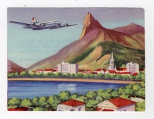 Aviation Card Granose Air Travel 1957. Aircraft over Rio de Janeiro 