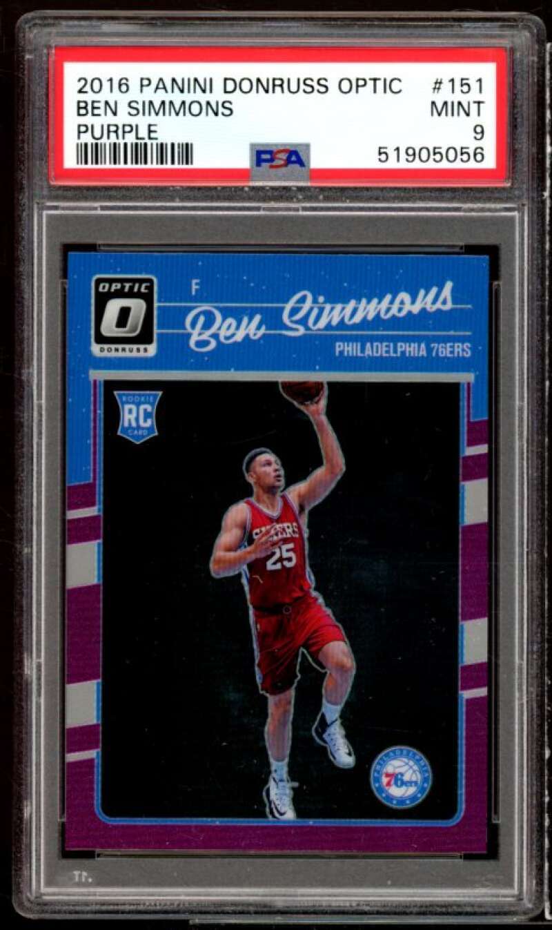 Ben Simmons Rookie Card 2016-17 Panini Donruss Optic Purple #151 PSA 9