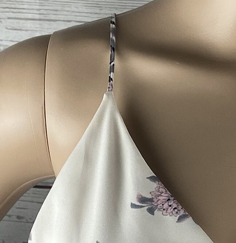 Sienna Sky Cutout Dress Small Pastel Pink Gray Floral Sexy Spaghetti Strap Cute - Picture 3 of 12