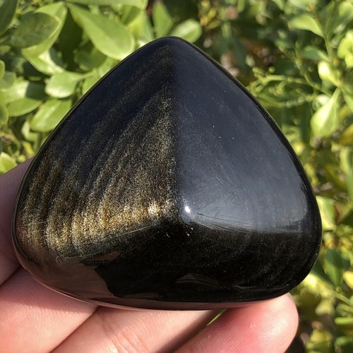 143g Natural Heart-shaped Gold Obsidian Crystal Mineral Specimen Reiki Healing - Picture 6 of 18