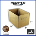 15 9x6x3 EcoSwift 纸板包装移动运输箱瓦楞纸箱纸箱