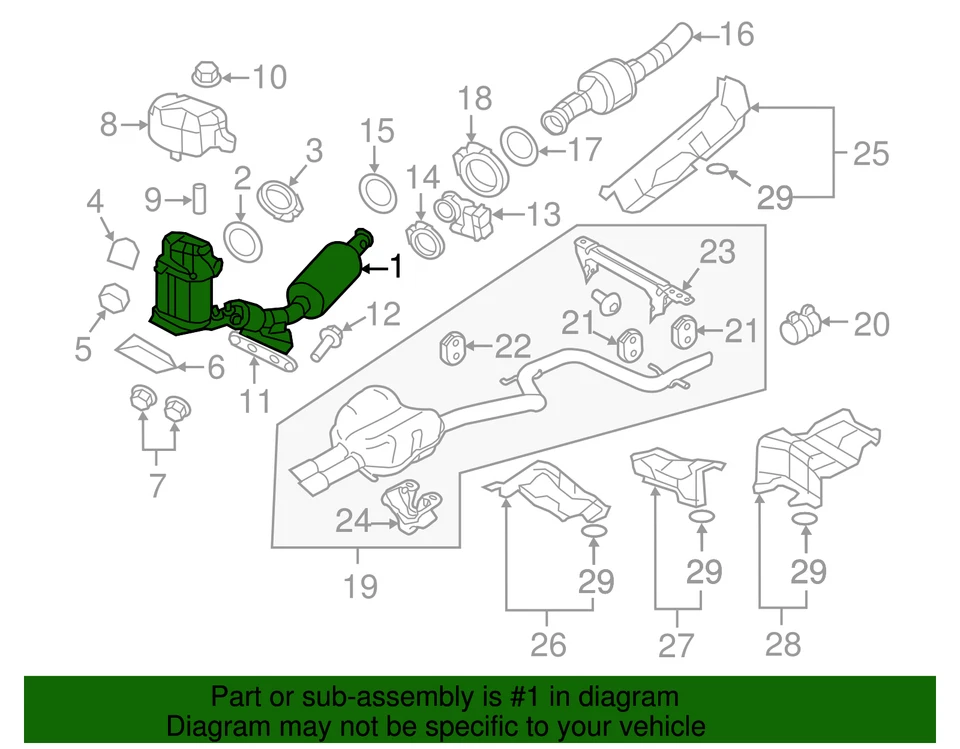 Convertidor y tubería originales Volkswagen 1K0-254-708-GX Foto 2 de 2