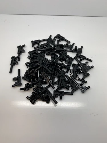 Lego Lot Of 50 Black Tommy Guns Minifigure Weapons