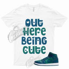 1 Mid Sky J Teal French Blue White T Shirt to Match Dunk Low Sneakers CUTE