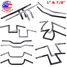 1" & 7/8" Motorcycle Handlebar Drag Z Bar For Harley Chopper Bobber Universal US