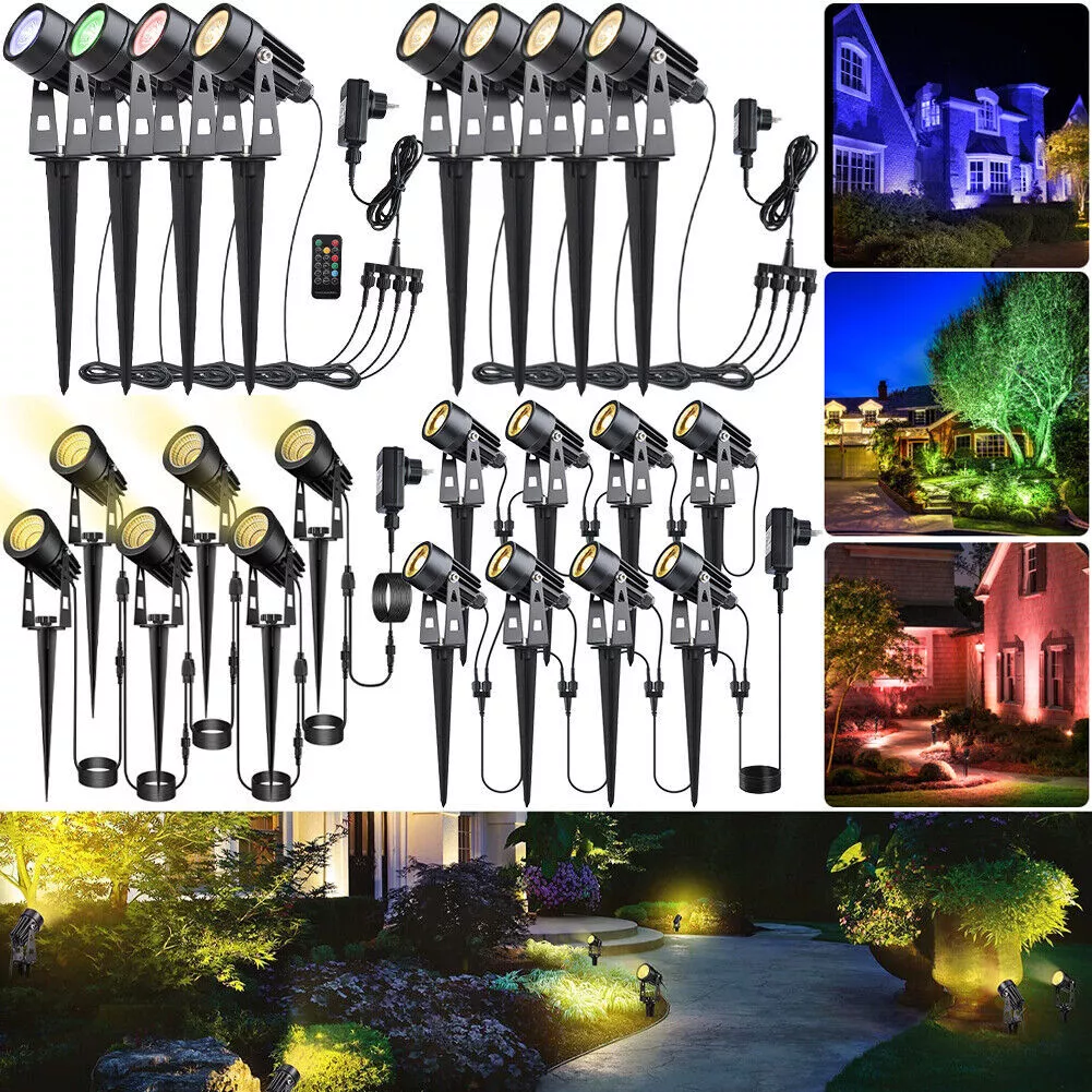 Garden spotlights mains powered outlet