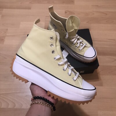 Converse Run Star Hike Platform Hi Top Boot, A02132C Womens 10 Lemon Drop/Blac