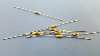500 Pcs Resistor Color Band, 4.7M Ohm , 470000 Ohm , 5%, 1/4W, RCD CF25-4707-JB