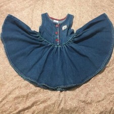 OSHKOSH Vintage Girls Plaid Jeans Denim 4T 4