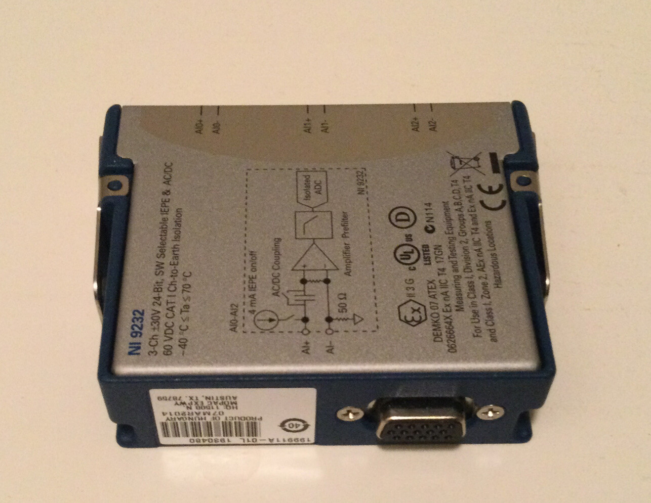 National Instruments Ni 9232 cDAQ Sound and Vibration Input Module