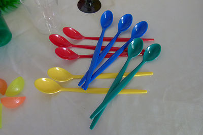 Party-Löffel 10 bunte Einweg Löffel Kunststoff Zubehör  129006613