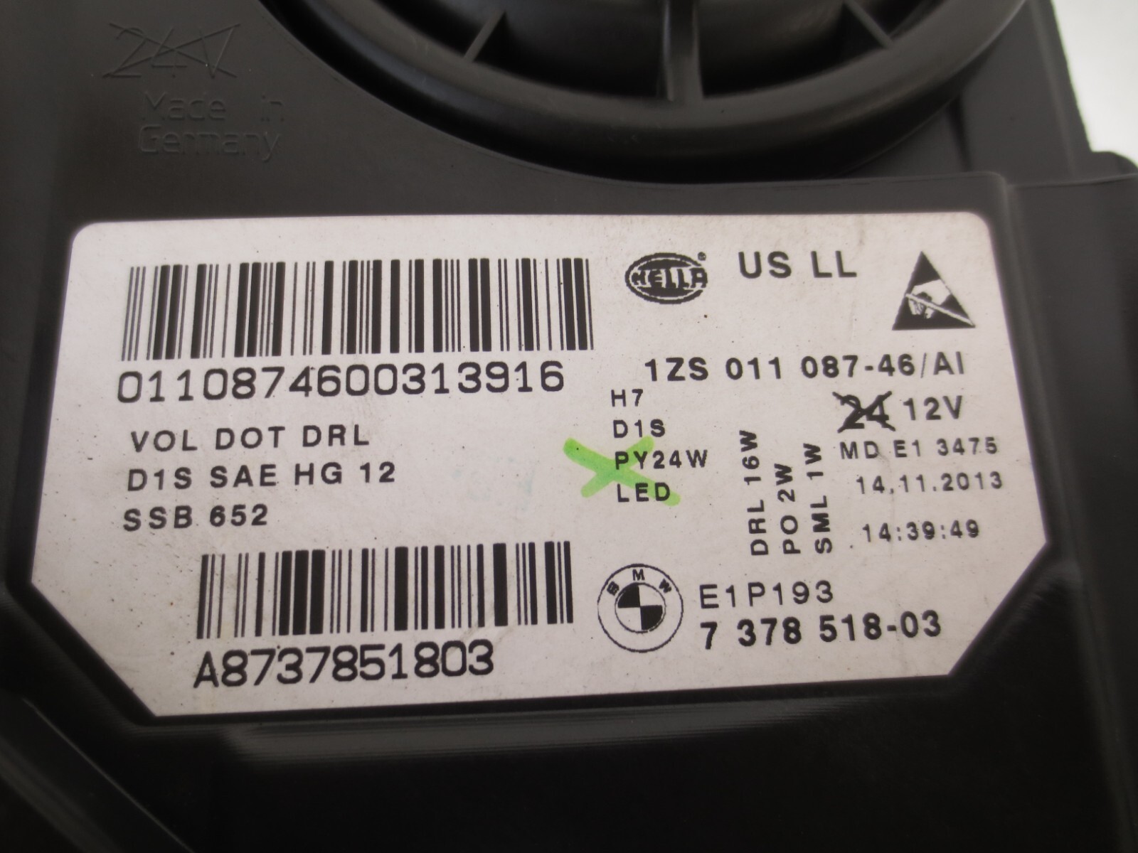 🔄2014-2016 BMW 5 Series F10 535i LCI RIGHT Passenger OEM Xenon  