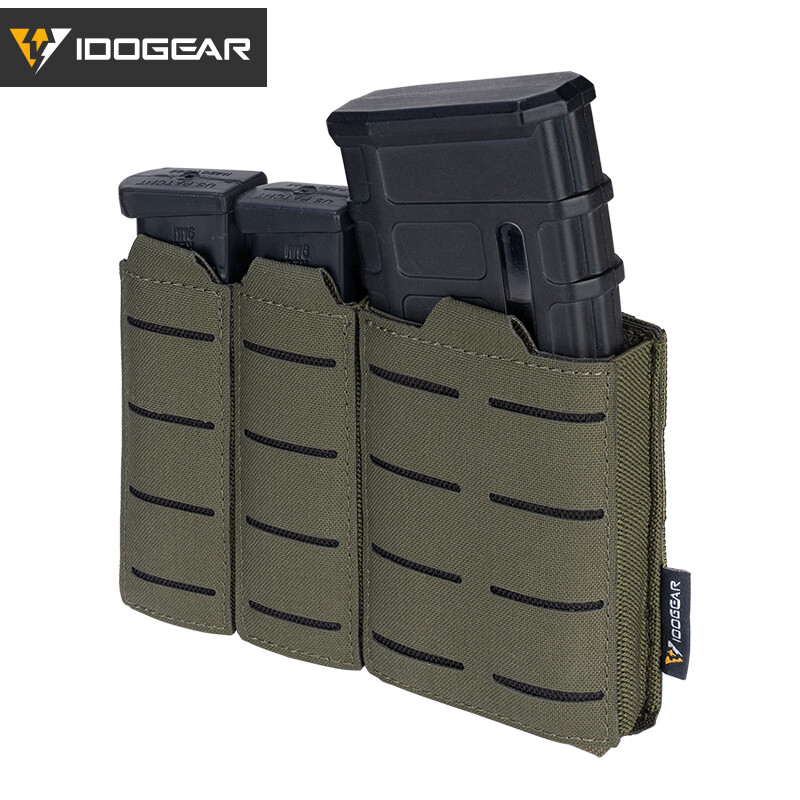 IDOGEAR Poche Porte-Mag Pistolet Quadruple 9mm - Airsoft/Tactique (Nylon)