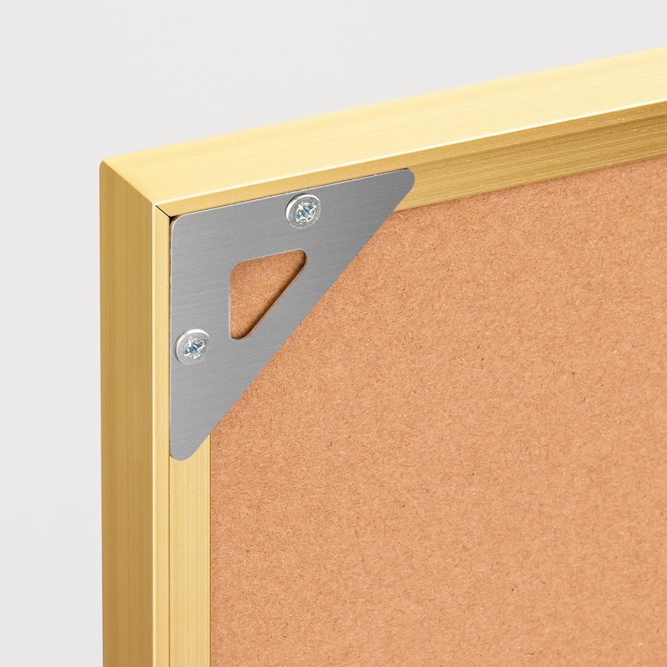 Bulletin Board 30 x 20 inches, Black Pin Board, Golden Aluminum Framed Fabric... - Image 4 of 4