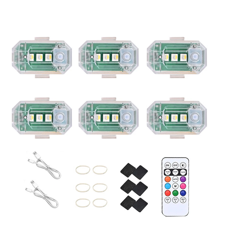 Wireless Led Strobe Lights with Remote 8 Colors USB Charging for Car Motorcycle - Image 3 of 4