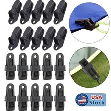 10/20 Adjustable Heavy Duty Lock Grip for Tarp & Shade Cloth Plastic Clips Black