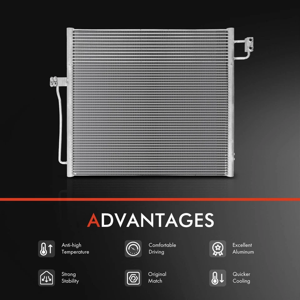 Kit de radiador y condensador de CA y ventilador de refrigeración para Mercedes-Benz GL350 GLE550e ML350 Foto 3 de 4