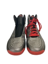 AND1 Men Size 10.5 Gray Leather Hi-Top Basketball Shoes NO INSOLES lace missing