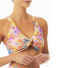 time and tru floral front tie bikini top size XL 16-18