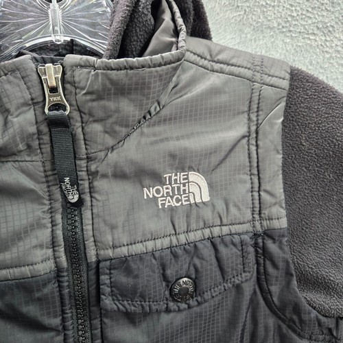 The North Face Boys Sweatshirt XS Black Full Zip Hooded Puffer Vest Fleece - Picture 7 of 12