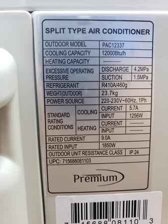 Air Conditioner Pac12337 12000 BTU Air Conditioner Mini Split SEER