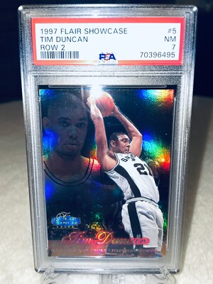 Tim Duncan Rookie Card- 1997 Flair Showcase Row 2- #5- NM- PSA | eBay