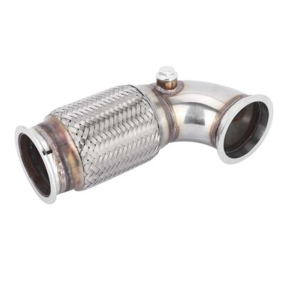 US Stock 3'' V-Band Downpipe Low Profile 90 Degree W/ Flex Bellows Down-pipe 1Pcs