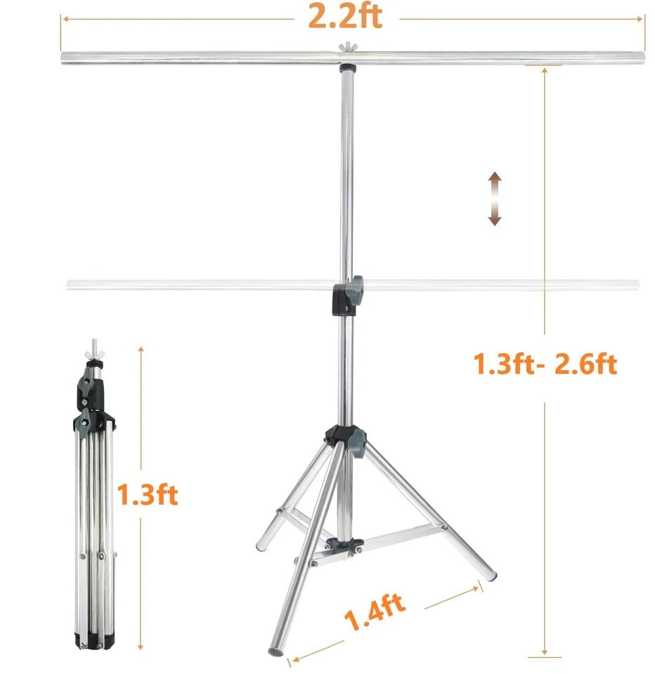 Настольный фотофон LINCO с поддержкой стойки 2,2x2,6 фута с зеленым/белым/черным экраном - Изображение 2 из 4