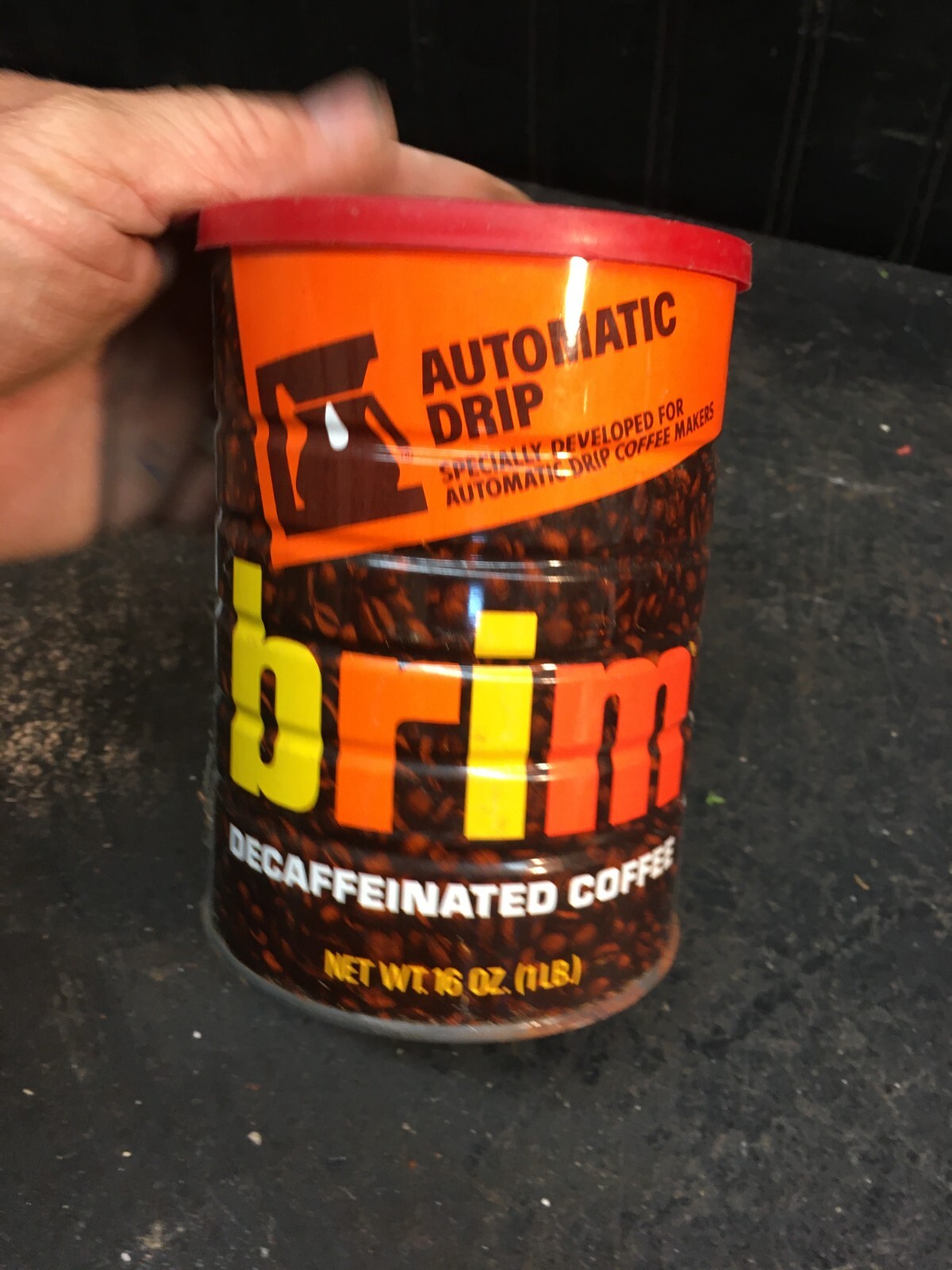 Vintage 1lb Brim Decaffeinated Coffee Can Automatic Drip Coffee maker